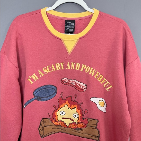 Her Universe Studio Ghibli Howl's Moving Castle Calcifer Crewneck Sweatshirt NWT - Picture 5 of 11